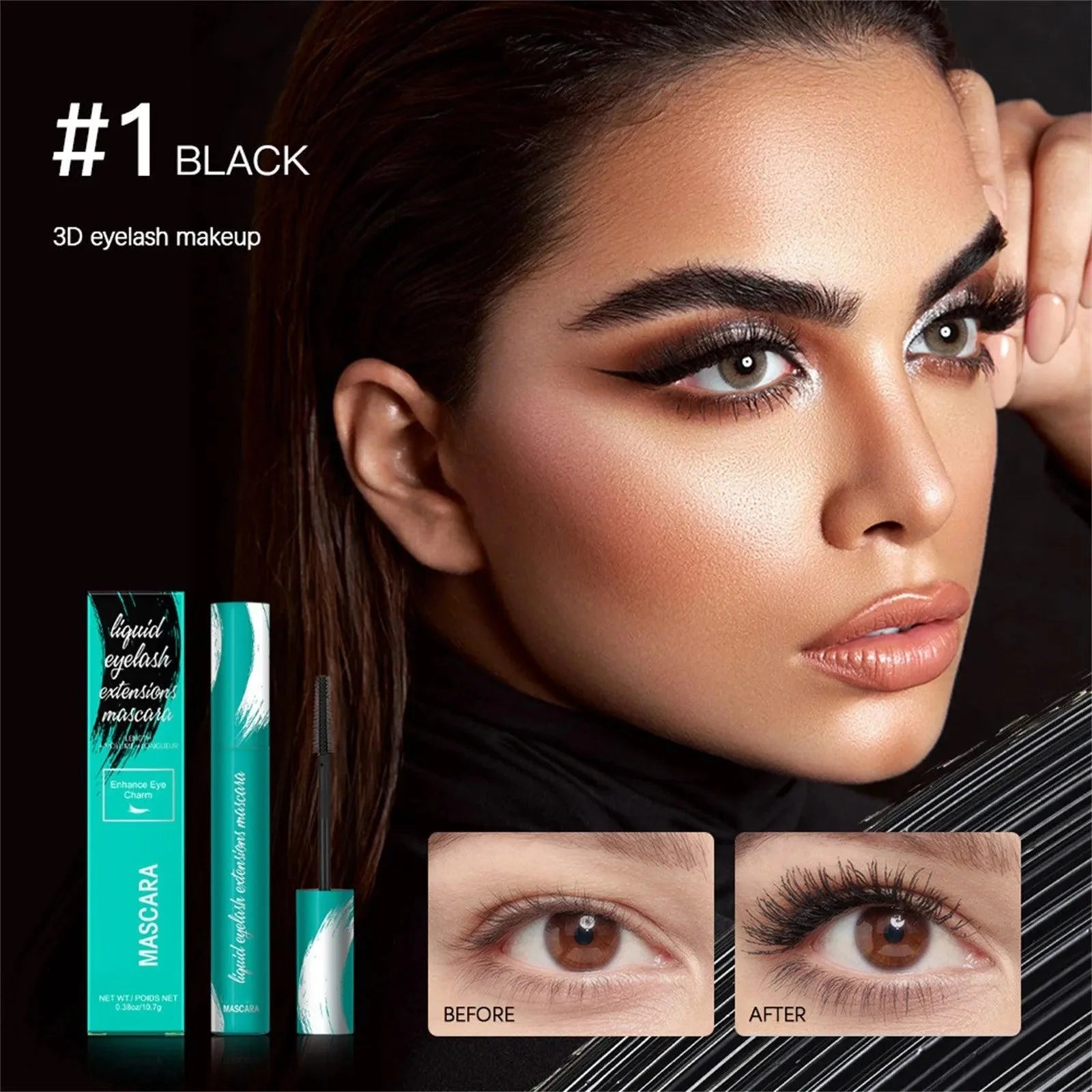 Mascara Waterproof And Sweat-Proof Curling And Lengthening Without Smudging Green Tube Mascara
