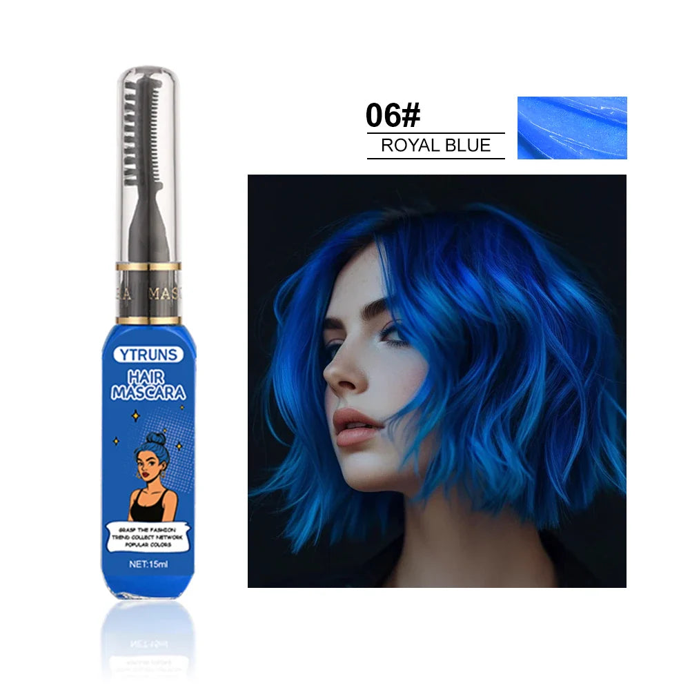 13 Color Temporary Hair Dye  -  Single Brush Included, Buildable Long Lasting Hair Paint, Smudge Resistant for Party & Stage