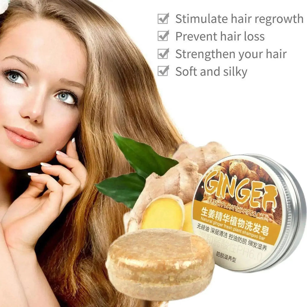 Ginger Polygonum Soap Shampoo Soap Cold Processed Soap Hair Shampoo Bar Pure Plant Hair Shampoos Hair Care - BEAUTIRON