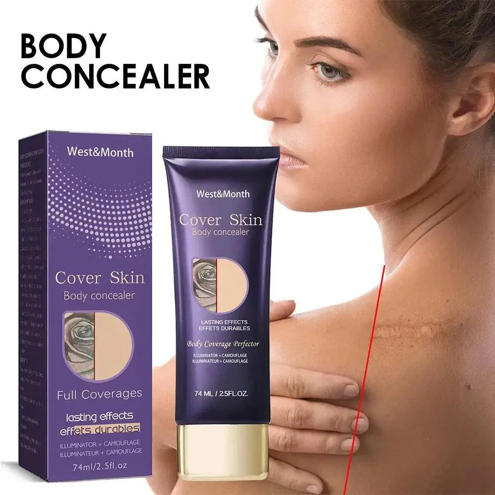 Natural Tattoo Concealer 74ml Full Coverage Tattoo Dark Circles Hide Blemishes Acne Scars Correct Pigment Waterproof Lasting