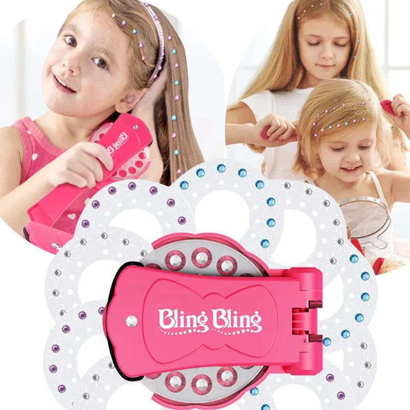 Girl's Beautiful DIY Set Hair Sticker Tool Kids Toys for Beauty Girls Gift