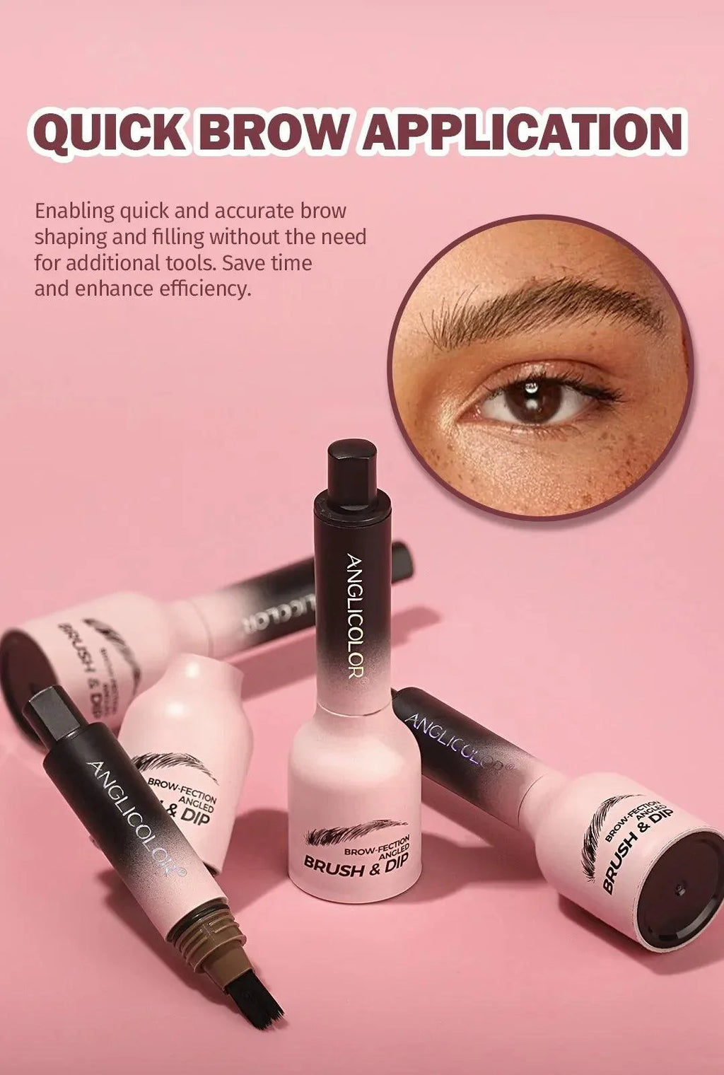 3D Wild Eyebrow Pencil Microblading Eyebrow Tint Pen Square Angled Brush Brow Dye Cream Anti-smudge Waterproof Multifunction