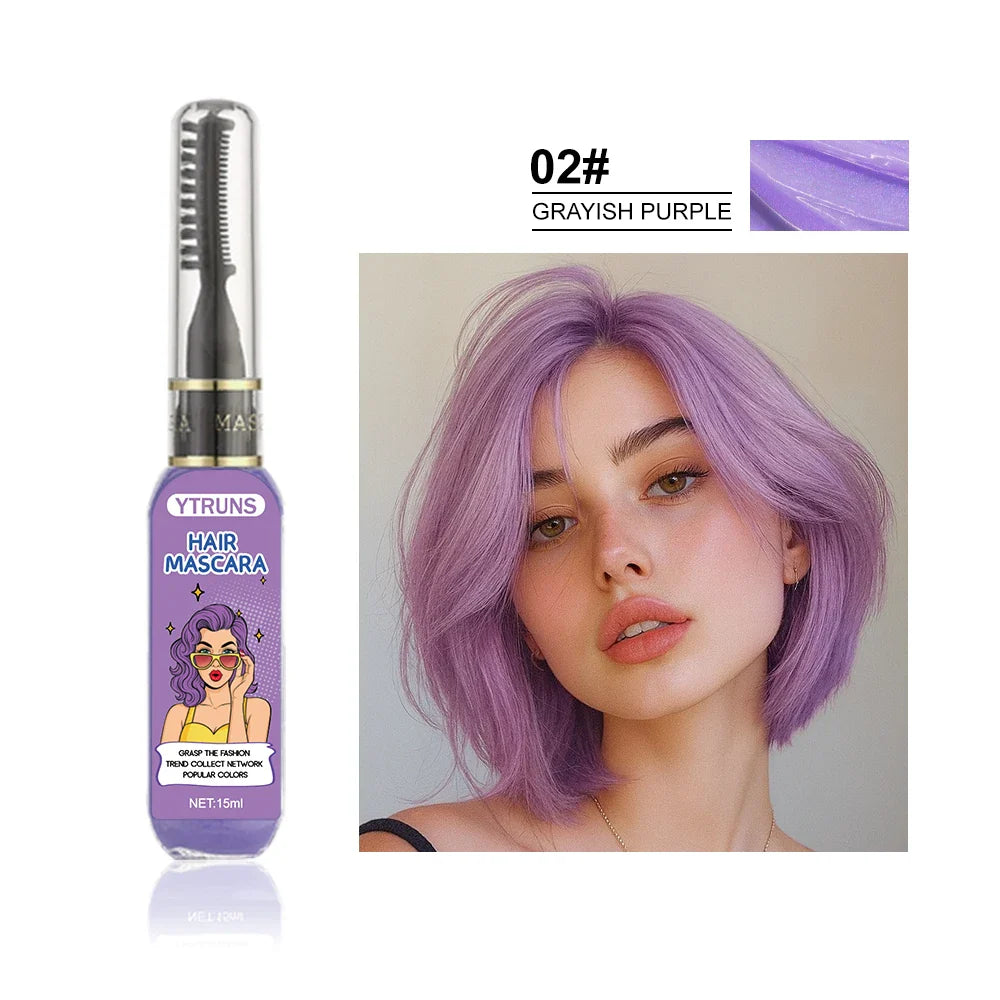 13 Color Temporary Hair Dye  -  Single Brush Included, Buildable Long Lasting Hair Paint, Smudge Resistant for Party & Stage