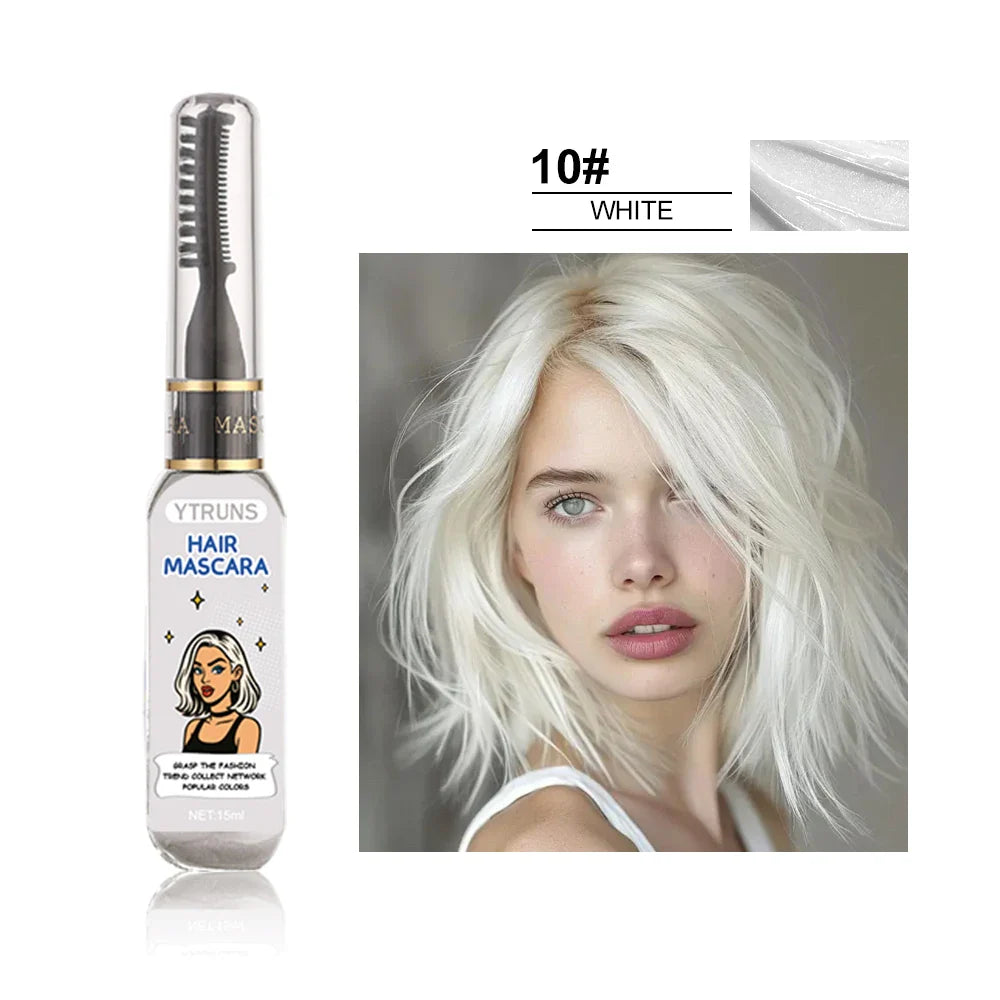 13 Color Temporary Hair Dye  -  Single Brush Included, Buildable Long Lasting Hair Paint, Smudge Resistant for Party & Stage