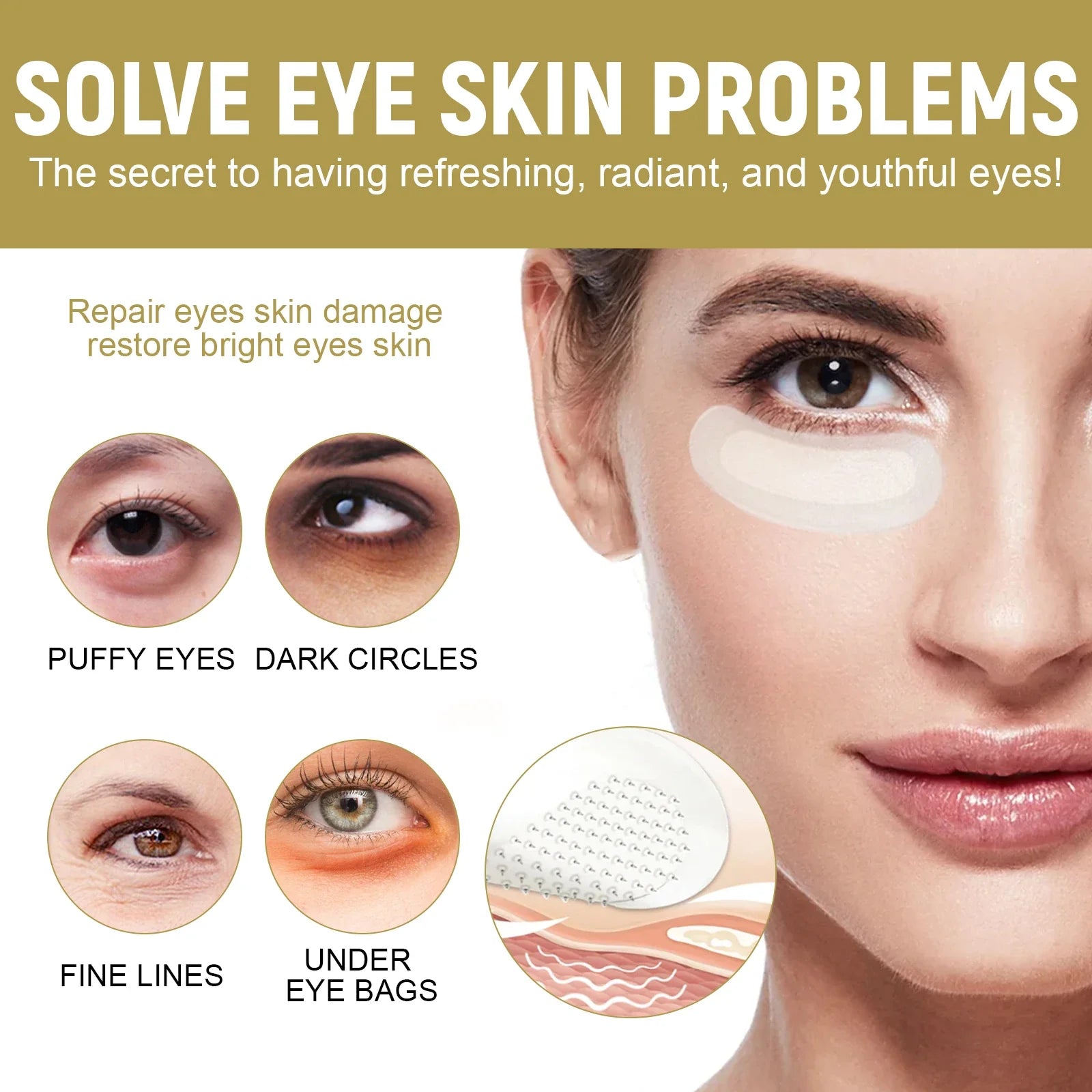 Niacinamide Anti-wrinkle Eye Mask, Dark Circles and Eye Bags Removal, Moisturizing and Nourishing Eye Skin Care Products