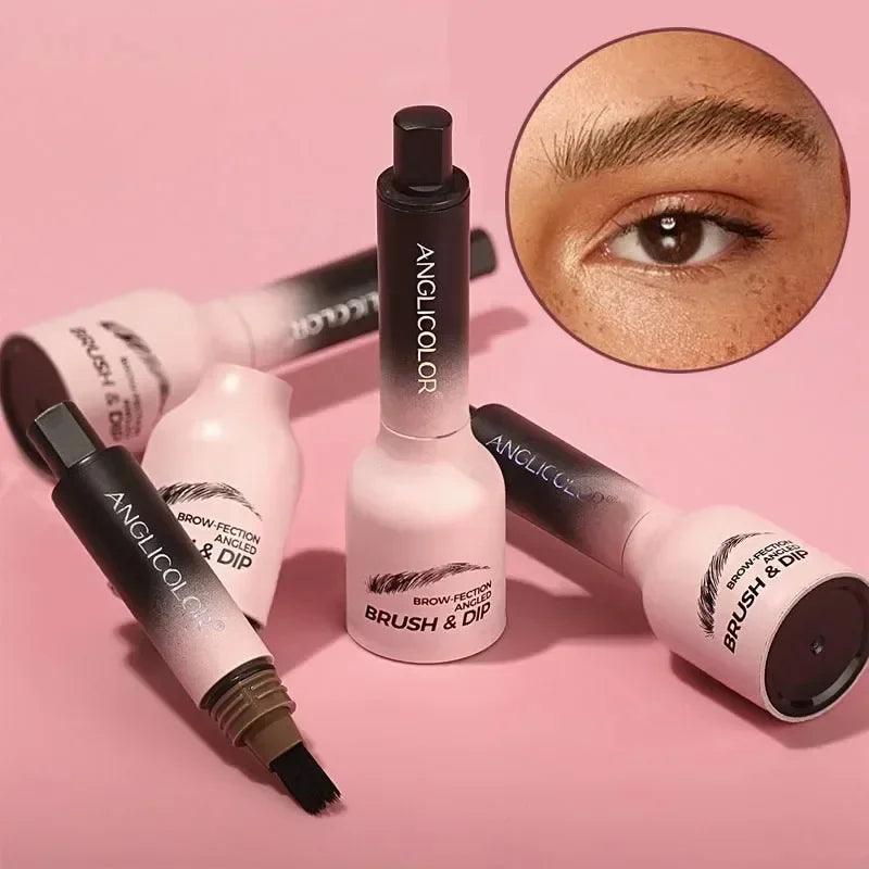 3D Wild Eyebrow Pencil Microblading Eyebrow Tint Pen Square Angled Brush Brow Dye Cream Anti-smudge Waterproof Multifunction