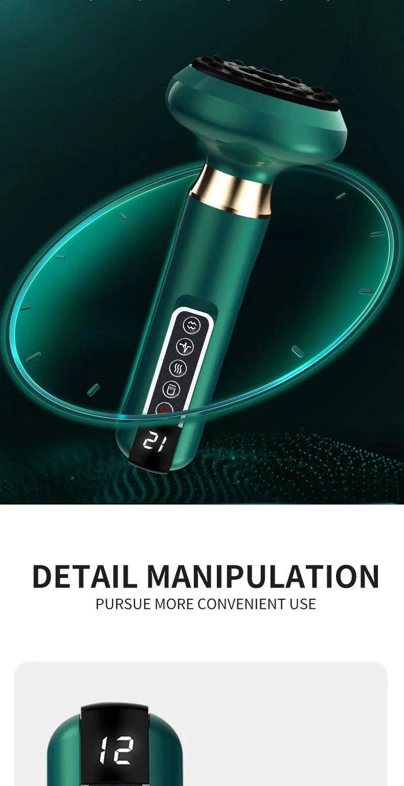 Electric Cupping Massager Vacuum Suction Cup GuaSha Anti Cellulite Beauty Health Scraping Infrared Heat Slimming Massage Therapy