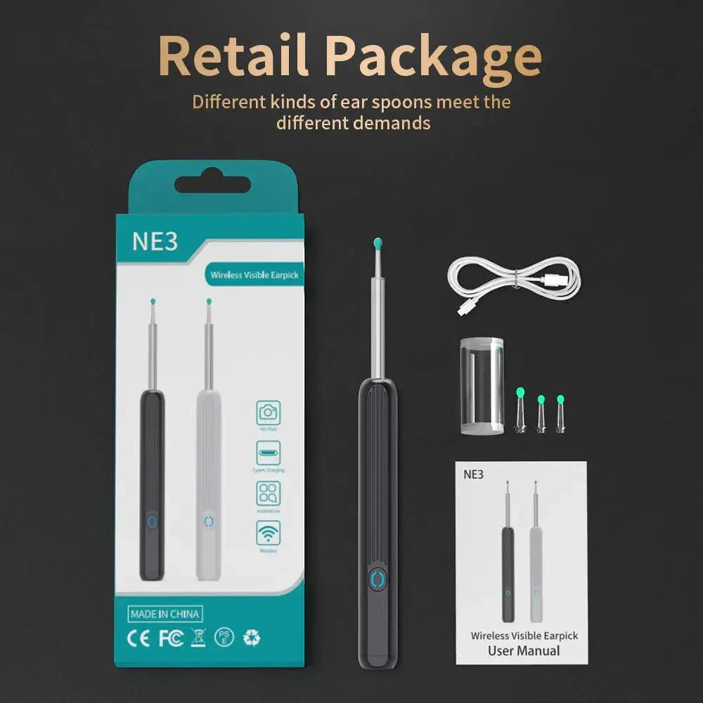 NATFIRE NE3 Ear Cleaner High Precision Ear Wax Removal Tool with Camera LED Light Wireless Otoscope Smart Ear Cleaning Kit - BEAUTIRON