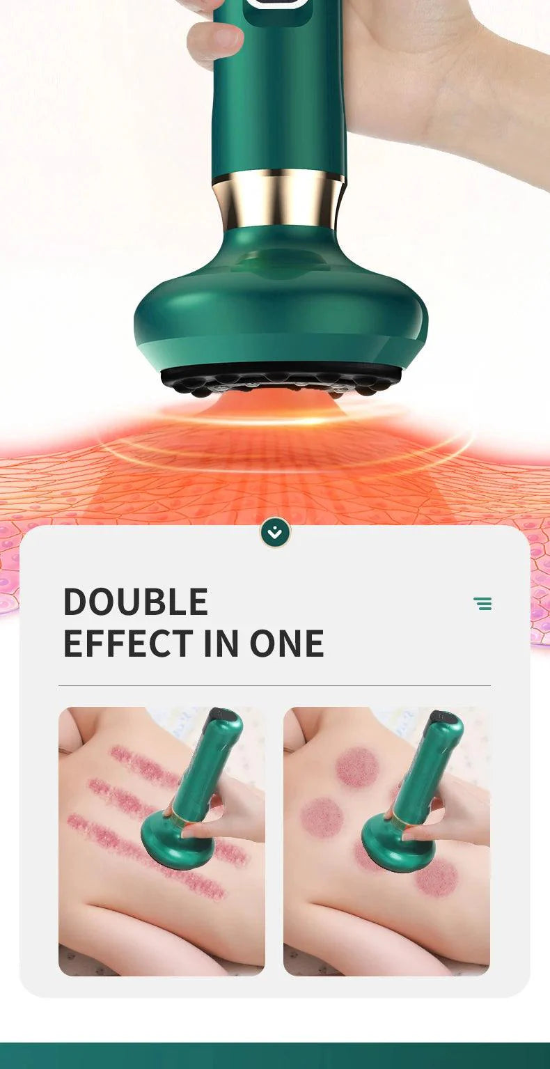 Electric Cupping Massager Vacuum Suction Cup GuaSha Anti Cellulite Beauty Health Scraping Infrared Heat Slimming Massage Therapy