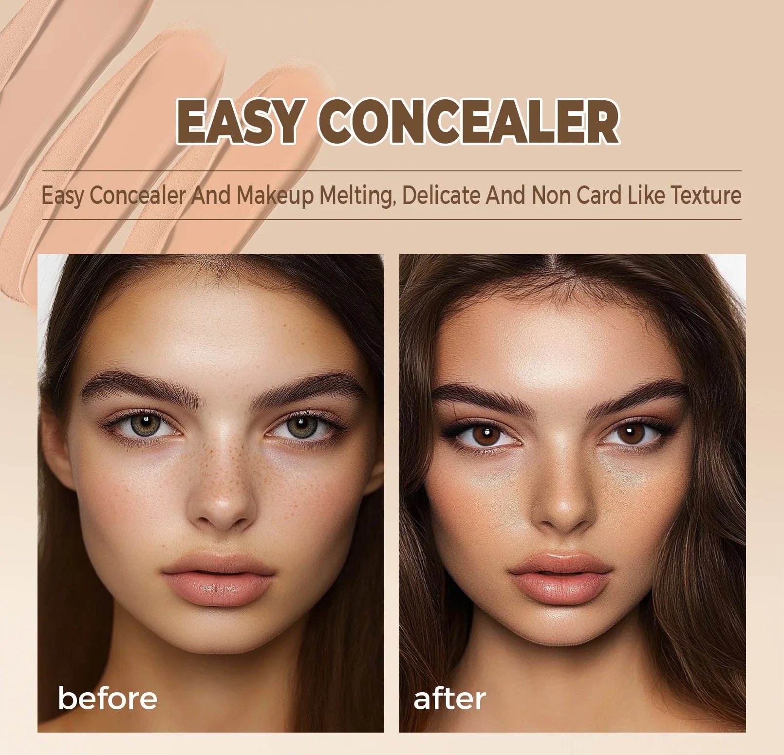 QIC Concealer Cover Freckles Dark Circles Acne Scars Quick-dry Waterproof Longlasting Acne Concealer Flawless Foundation Makeup