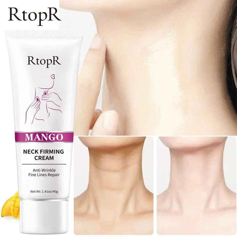 RtopR Mango Neck Firming Cream Anti-wrinkle Fine Line Repair Neck Cream Mild Whitening Moisturizing Hydrating Neck Treatment 40g