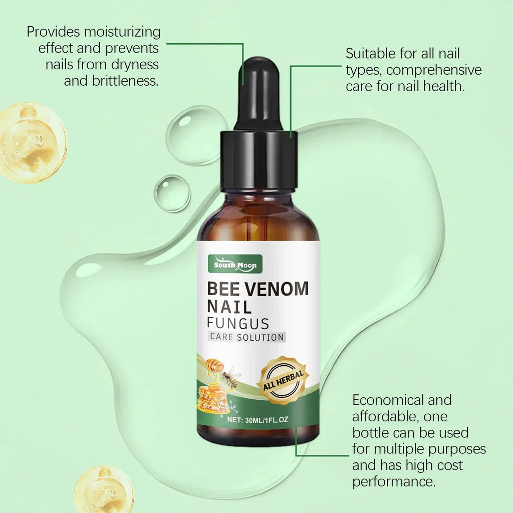 Bee Venom Nail Fungus Care Solution Nail Repair Liquid Soft Nails Thick Nail Cleansing Care Nourishing Cares Nails Week