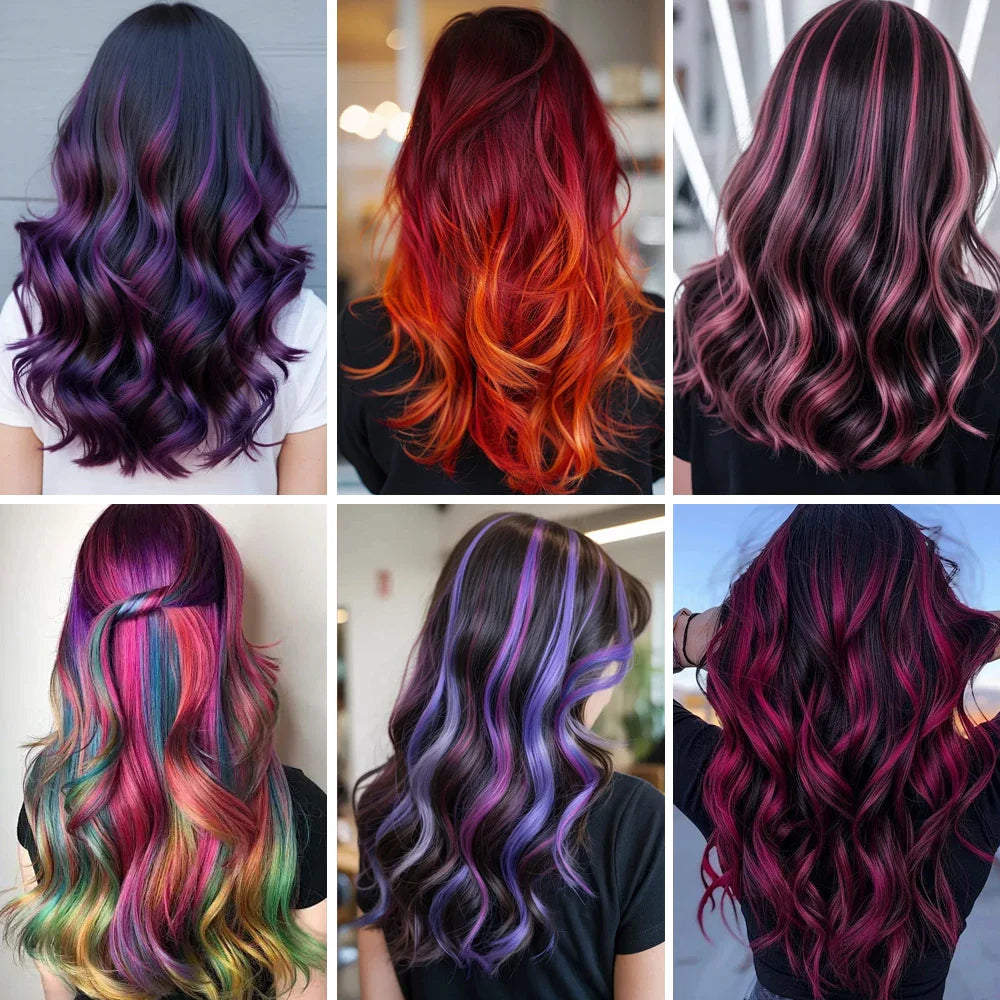 13 Color Temporary Hair Dye  -  Single Brush Included, Buildable Long Lasting Hair Paint, Smudge Resistant for Party & Stage