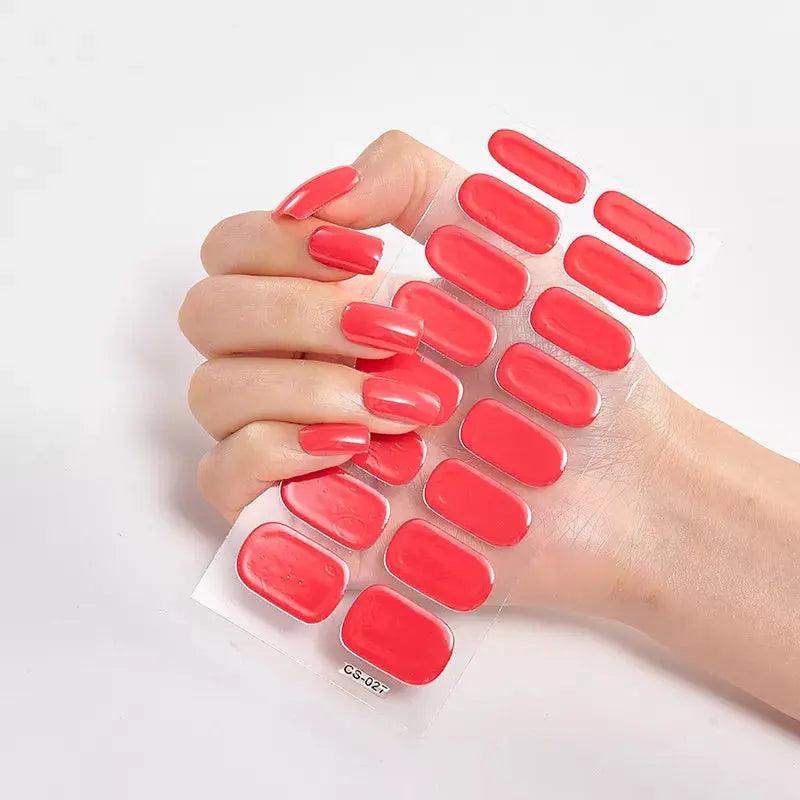 16tips Nail Stickers Wholesale Solid Color Nail Stickers Simple Waterproof Nail Stickers Full Color Solid Color Stickers - BEAUTIRON