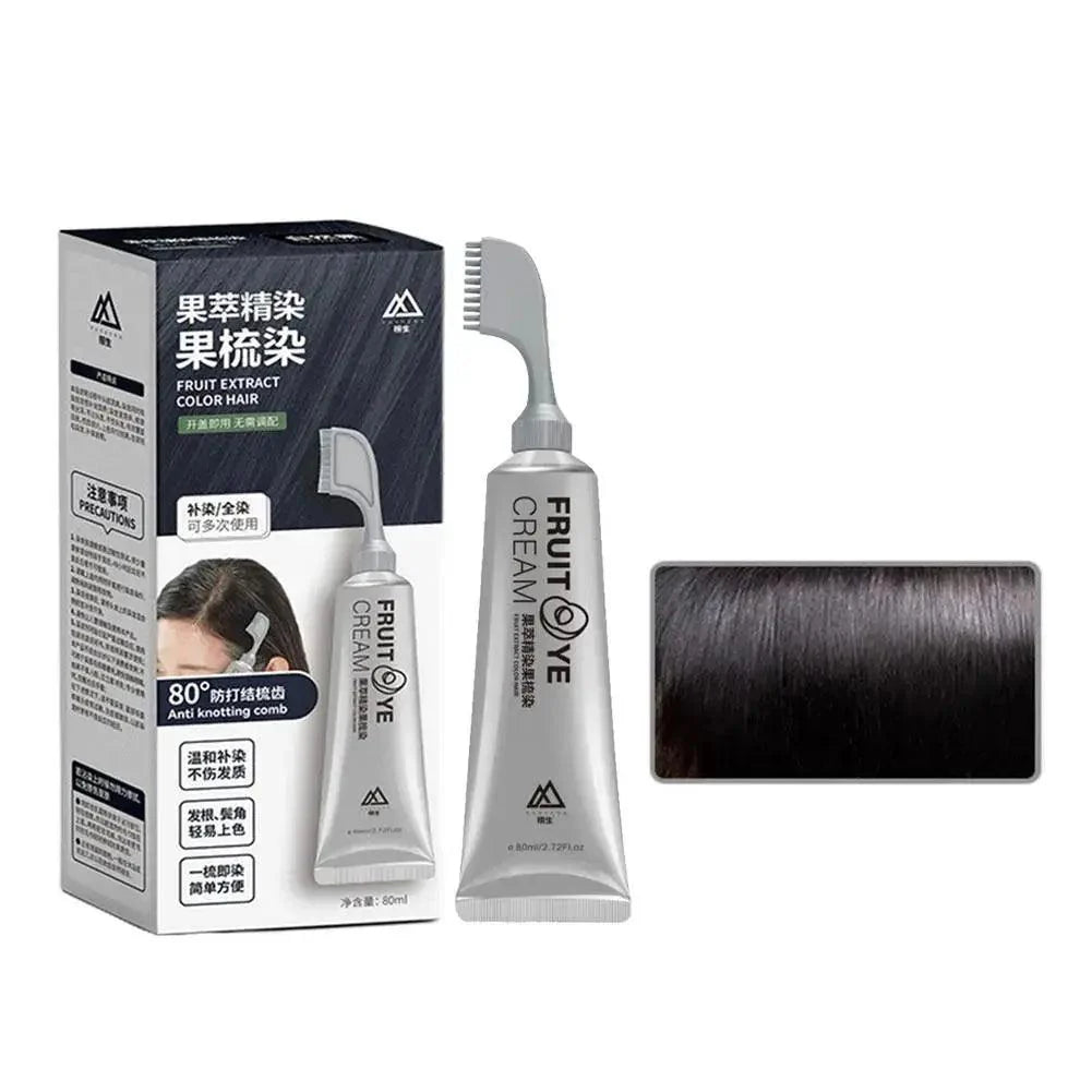 80ml Black Fruit Dyeing Cream Natural Plant Hair Dye Cream Lack Hair Dye Pure Plant-based For Women And Men - BEAUTIRON
