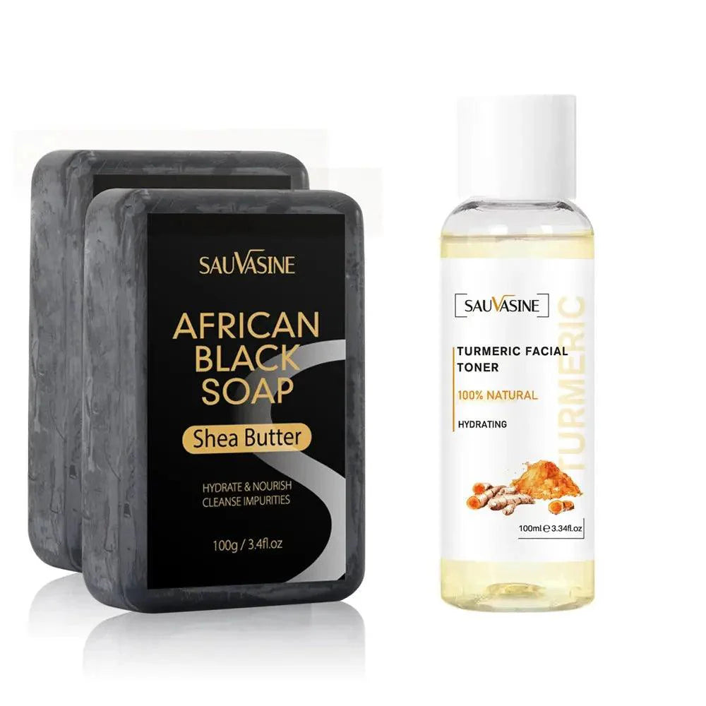 100g AFRICAN BLACK SOAP Shea Butter Bar Moisturizing Acne Treatment Cleanser for Clear Skin Care Deep Cleaning Glowing - BEAUTIRON