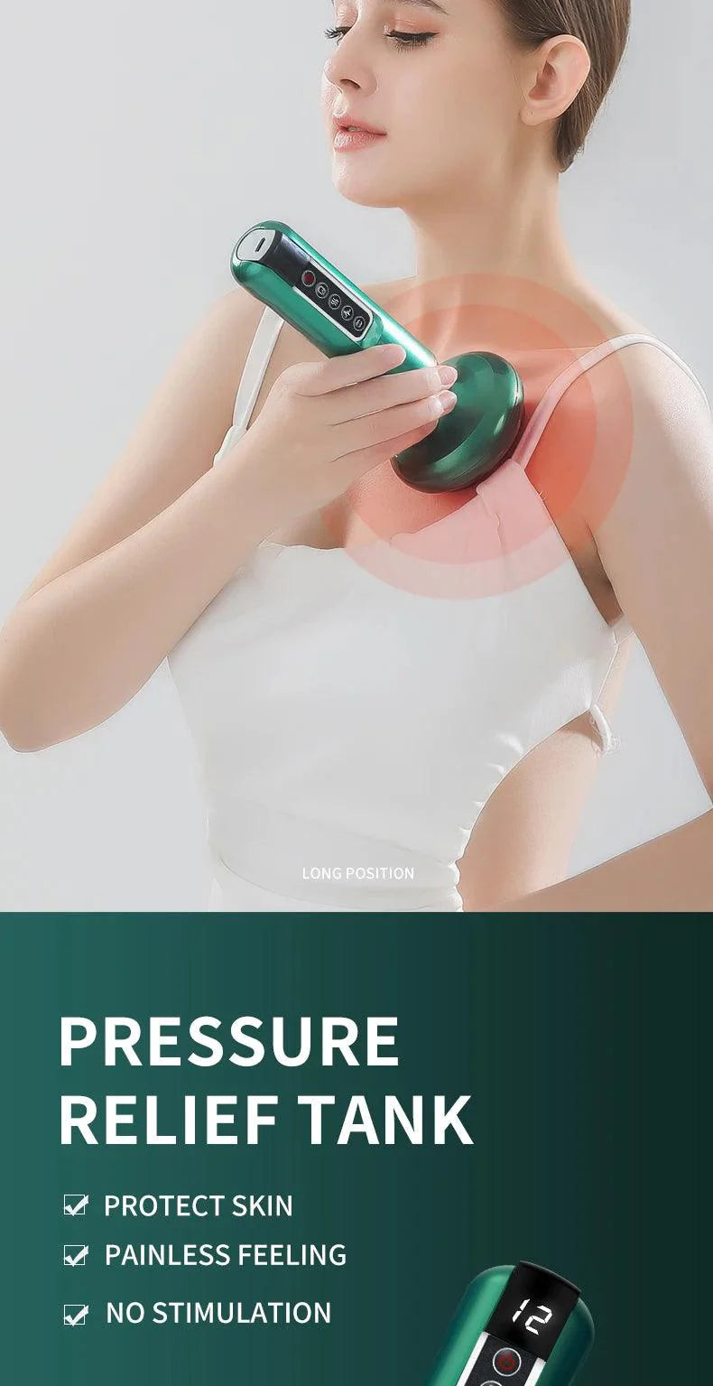 Electric Cupping Massager Vacuum Suction Cup GuaSha Anti Cellulite Beauty Health Scraping Infrared Heat Slimming Massage Therapy