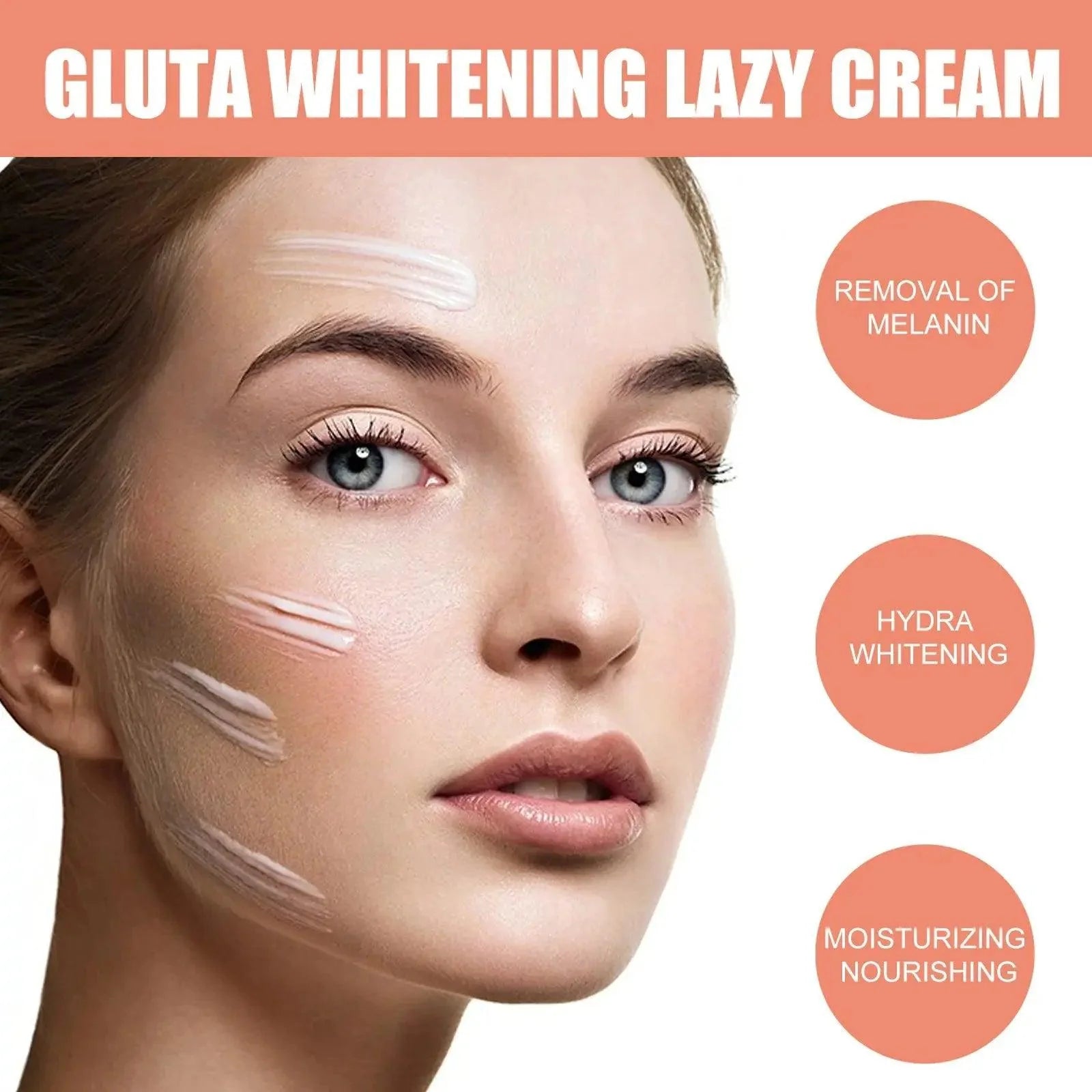 Gluta Whitening Lazy Cream Whiten Brighten Moisturizing Fade Melanin Resist Oxidation Firming Rejuvenation Lifting Repair Cream - BEAUTIRON