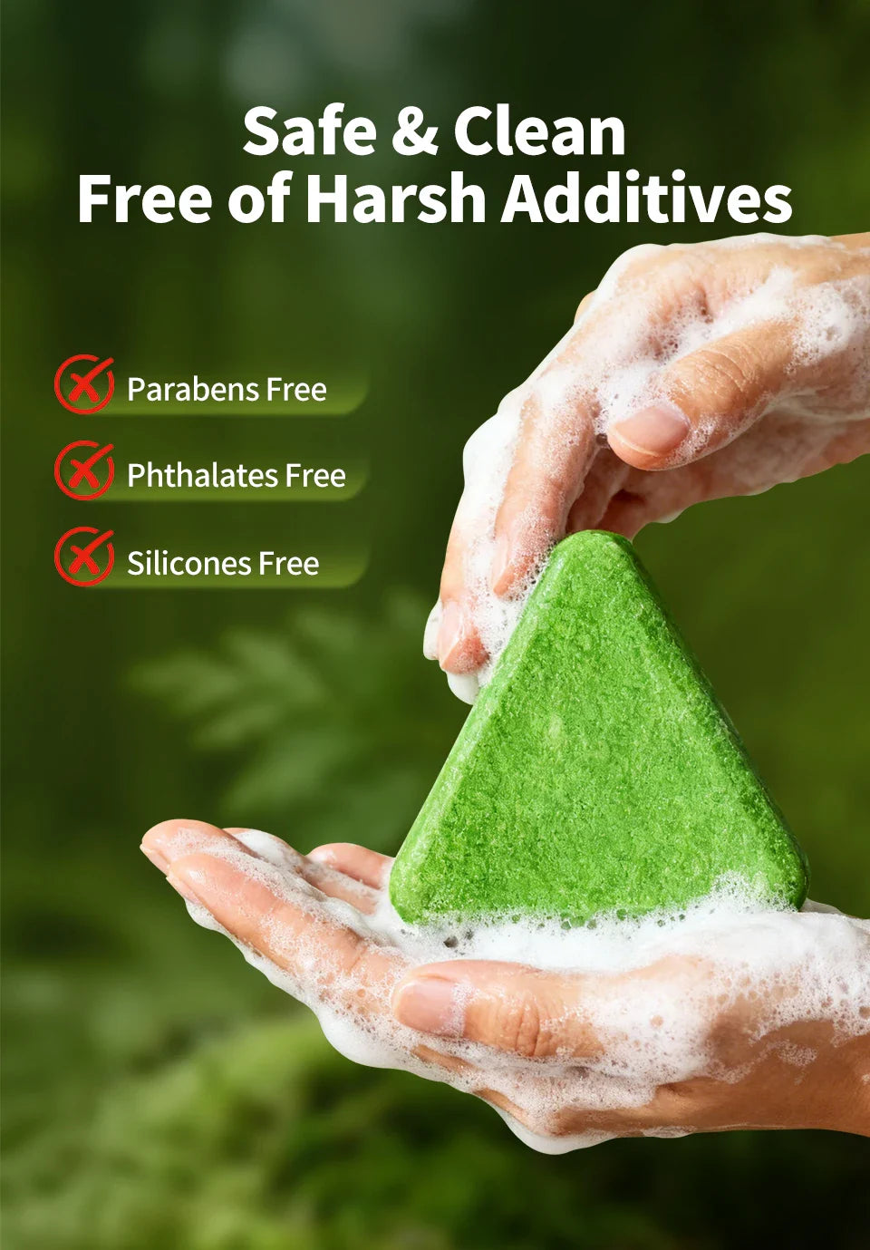 120g Usman Grass Herbal Shampoo Soap Hair Loss Treat Solid Shampoo Bar Strengthen Hair Root Oil Control Hair Growth Hair Care