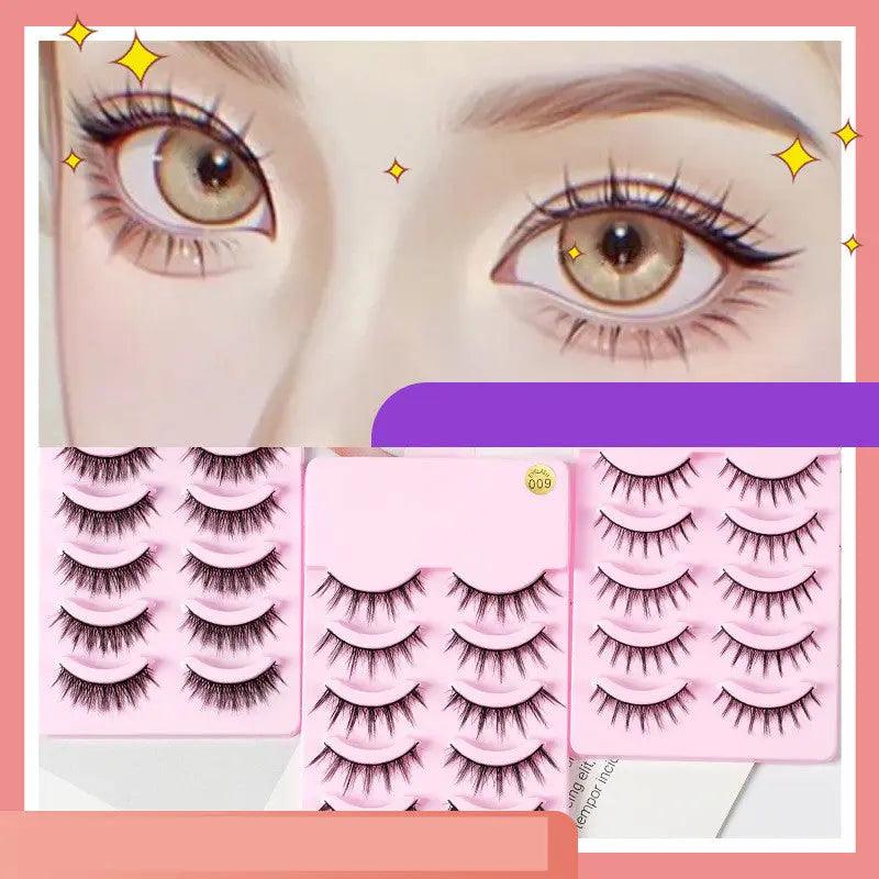 5 Pairs Manga Lashes New Arrival Anime Cosplay Natural Wispy  Korean Makeup Artificial False Eyelashes - Zera