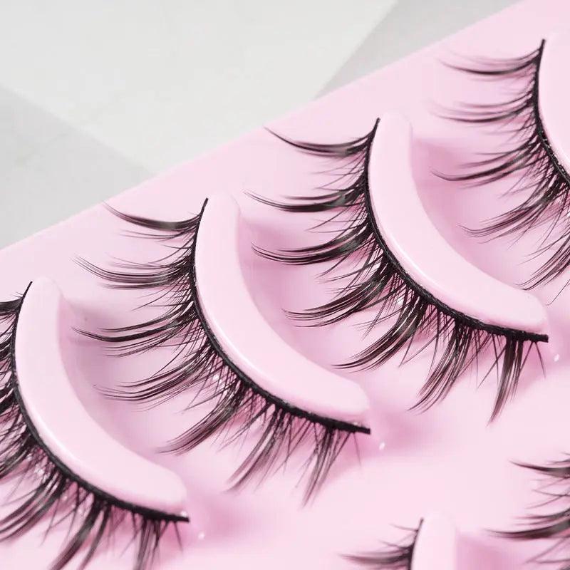 5 Pairs Manga Lashes New Arrival Anime Cosplay Natural Wispy  Korean Makeup Artificial False Eyelashes - Zera