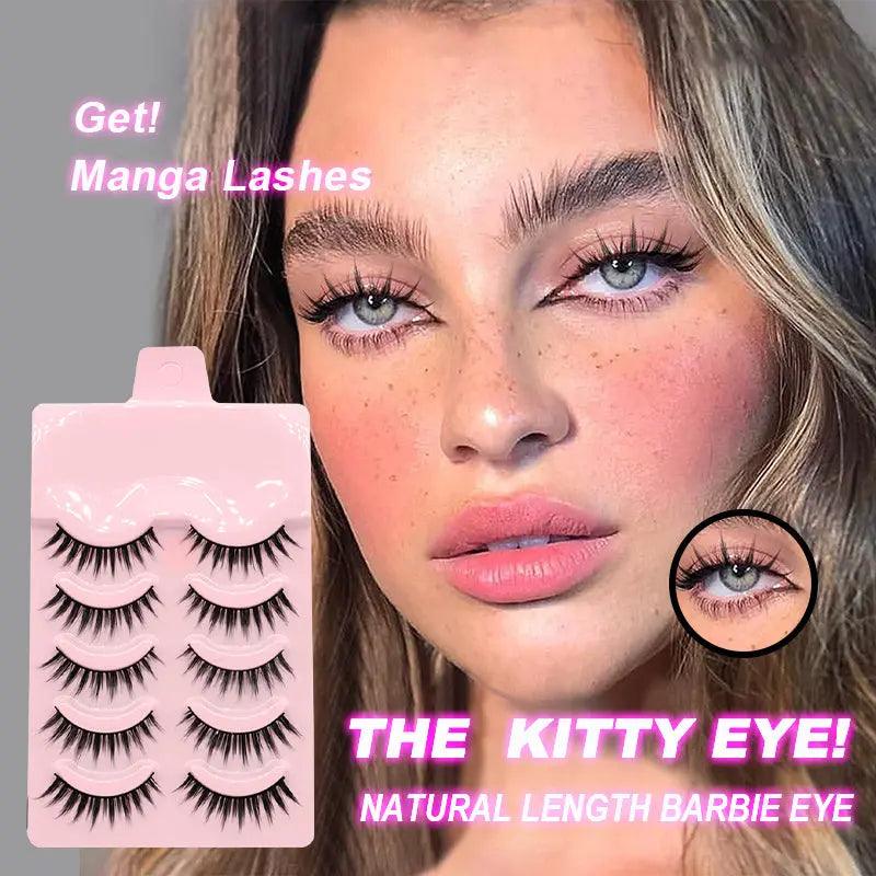 5 Pairs Manga Lashes New Arrival Anime Cosplay Natural Wispy  Korean Makeup Artificial False Eyelashes - Zera
