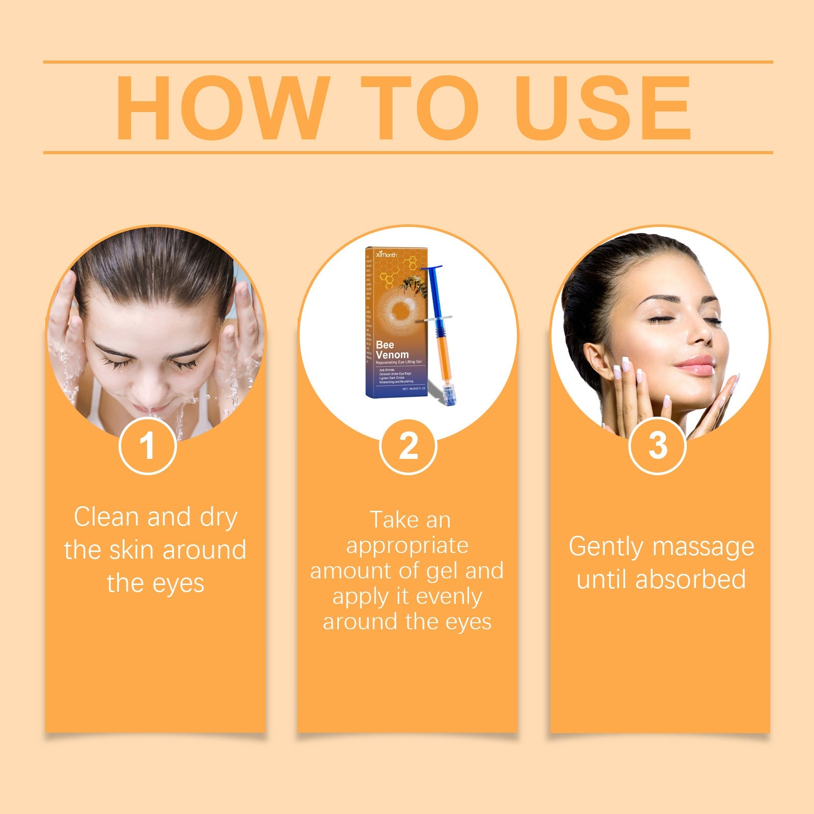 Ximonth Bee-Venom Eye Firming Gel Improves Eye Bag Moisturizing And Anti-Wrinkle Skin Care Moisturizing Gel