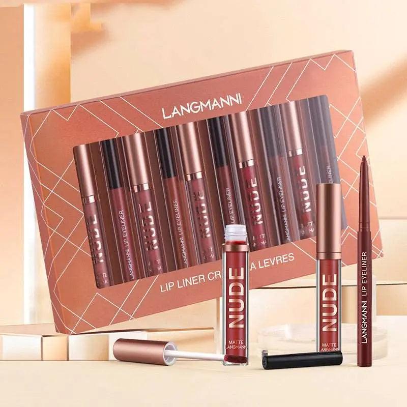 Lip liner precision and matte lipstick brilliance in one set. Explore our 12-Piece Waterproof Matte Lip Liner & Lipstick collection.